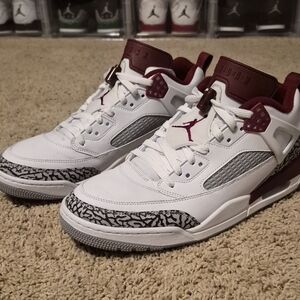 White and Maroon Sneakers with Elephant Print